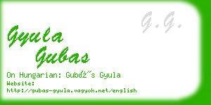 gyula gubas business card